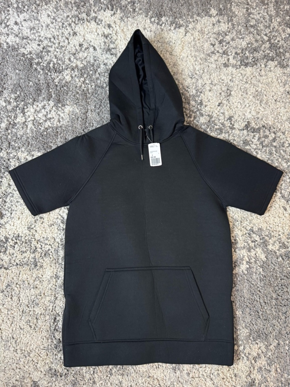 Forever 21 Men, Men's Black Short-Sleeve Hoodie Short, US Size: Small, BNWT